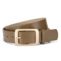 Cintura in ecopelle PU marrone da donna con elegante fibbia quadrata dorata e design chic. - Colore caramello