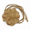 PU leather large flower belt bohemian long strap dress decorative waist rope accessory - Khaki
