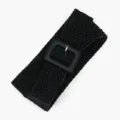 Black woven belt for women, casual straw braided waist belt with stylish square buckle. - Total Length 102cm / Black