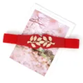 Roter elastischer Taillengürtel mit goldener Blattschnalle stylischer Stretchgürtel Damen - Rot