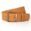 Ceinture en cuir mat camel pour femme avec boucle ardillon métallique, accessoire élégant. - 105cm / Kaki