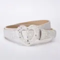 Enfants Filles Ceinture Boucle Cœur Paillettes Motif Étoiles Brillant Robe Jean Ceinture - Étoile filante blanche