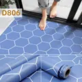 Adesivo per pavimenti esagonale blu, piastrella PVC autoadesiva impermeabile cucina e bagno. - D806 Stile Classico