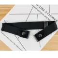 Schwarzer elastischer unsichtbarer Gürtel für Damen, schnallenloser Stretch-Taillengürtel. - Schwarz