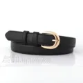 Damen schwarzer Ledergürtel mit goldener Dornschließe vielseitiger Jeans Taillengürtel - 105cm / Schwarz