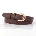 Brauner Ledergürtel für Damen mit eleganter goldener Dornschließe, ideal für Jeanskleidung. - 105cm / Kaffeebraun