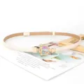 Ceinture fine en cuir blanc élégante pour femme avec boucle ronde dorée pour robe tendance - Style 1680 / 1,4 cm de large / Beige