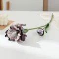 Fleur d'iris artificielle rétro double tête style peinture à l'huile détail déco - Vieux rose