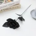 Einzelne künstliche schwarze Rose Blume für Gothic Party Halloween Heimdeko Requisite 1Stk - Schwarze Rose Anhänger