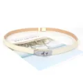 Fine ceinture de robe beige pour femme avec décoration de boucle de serrure en métal. - Boucle Verrouillage - Boucle Argent Beige