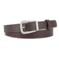 Women's brown PU leather belt with silver pin buckle, stylish daily casual dress waist belt. - Coffee