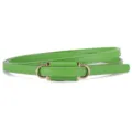 Green thin PU leather women waist belt with gold double ring buckle elegant stylish accessory - Length 105 Width 1cm / Green