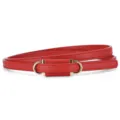 Red thin PU leather belt for women with elegant golden metal buckle, chic and versatile. - Length 105 Width 1cm / Red