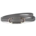 Thin PU leather belt grey minimalist women dress waist band accessory elegant daily wear - Length 105 Width 1cm / Gray