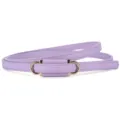 Thin purple PU leather belt with gold buckle minimalist stylish waist accessory for women variant - Length 105 Width 1cm / Purple