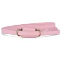 Pink thin PU leather belt, holeless design with golden buckle for women's daily styling. - Length 105 Width 1cm / Pink