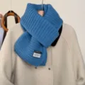 Sciarpa invernale in maglia blu morbida calda stile minimalista comodo accessorio moda freddo - Blu