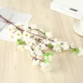 Artificial peach blossom branch faux flower for home wedding decoration main view display - Peach Blossom / White