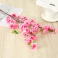 Pink artificial peach blossom branch for home decoration and spring flower arrangement. - Peach Blossom / Pink