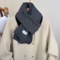 Sciarpa in maglia tinta unita donna uomo autunno inverno caldo minimalista morbido regalo - Grigio scuro