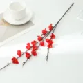 Fausse branche de fleur de prunier rouge artificielle déco maison table accessoire photo - Rouge