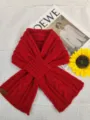 Sciarpa Incrociata a Maglia Rossa in Misto Lana Calda Invernale Collo Moda Versatile - Rosso