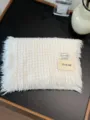 Korean style winter solid color handmade fringe knit scarf for women warm cozy fashion neckwear - Pure White