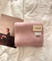 Cozy pink soft knitted winter scarf for women, thick plush warm neckerchief style. - Cherry Pink