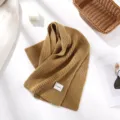 Sciarpa in maglia gialla da donna, morbida e calda sciarpa invernale tinta unita elegante - Cachi