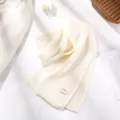 Gemütlicher Strickschal für Damen einfarbig Winter warm dicker Wolle Halstuch Zubehör - Milchweiß