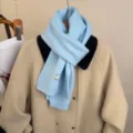 Sciarpa in maglia azzurra per donna e uomo, autunno inverno morbida calda sciarpa alla moda. - Azzurro