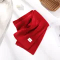 Roter Strickschal fuer Damen Herbst und Winter warm kuschelig einfarbig gerippter Halsschutz - Rot
