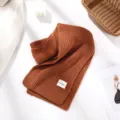 Herbst Winter gelber Strickschal für Damen, einfarbiger warmer Kuschelschal aus Wolle. - Karamellbraun