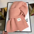 Einfarbiger Strick-Wollschal für Damen, dicker warmer Winter-Halswärmer, weicher stylischer Schal. - Kirschblütenrosa