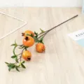Branche de Grenadier Artificielle Ornement de Fruit pour Décoration de Maison de Fête. - Grenade à 4 Têtes / Jaune