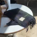 Écharpe à carreaux classique en imitation cachemire pour femme, châle chaud d'hiver. - 185cm / Vert