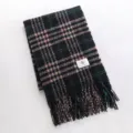 Sciarpa con frange a quadri colorati invernali, scialle lungo caldo e comodo da donna. - Nero Colorblock A Quadri