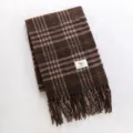 Sciarpa a quadri colorata invernale con eleganti frange, accogliente accessorio di modo per donne. - Marrone Colorblock A Quadri