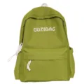 Green casual canvas backpack for women, simple aesthetic school bookbag with front pocket. - Single Bag / Green