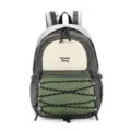 Minimalist casual backpack for women and students, multi-pocket daypack, front view. - Gray