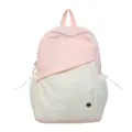 Zaino casual leggero rosa e beige da donna, borsa scolastica elegante per uso quotidiano. - Taglia S / Rosa