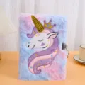 Agenda soffice con lucchetto unicorno peluche per ragazze, bellissimo diario regalo. - A5 / Viola Con Serratura