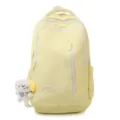 Yellow casual backpack with cute dog pendant, large capacity school bag for students new style - Single Bag / Yellow