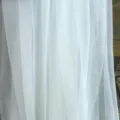 White sheer mesh fabric texture variant detail for gothic Lolita sleeves and fashion garments. - One Size / Milky White