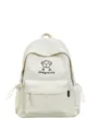 Cute cartoon dog canvas backpack for school girls, casual minimalist casual daypack bookbag - Single Bag / White