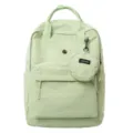 Casual light green student backpack with top handle and small round pouch for daily use. - Light Green