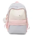 Zaino scolastico estetico carino per ragazze, grande capacità, zaino casual giornaliero, grigio. - Blu