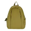 Minimalist solid khaki nylon casual backpack, chic daily school travel daypack for women. - Green