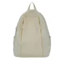 Minimalist solid color casual backpack in off-white, versatile lightweight daily daypack for women. - White