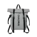 Grey roll top backpack casual minimalist travel school bag for men and women stylish daily - Gray